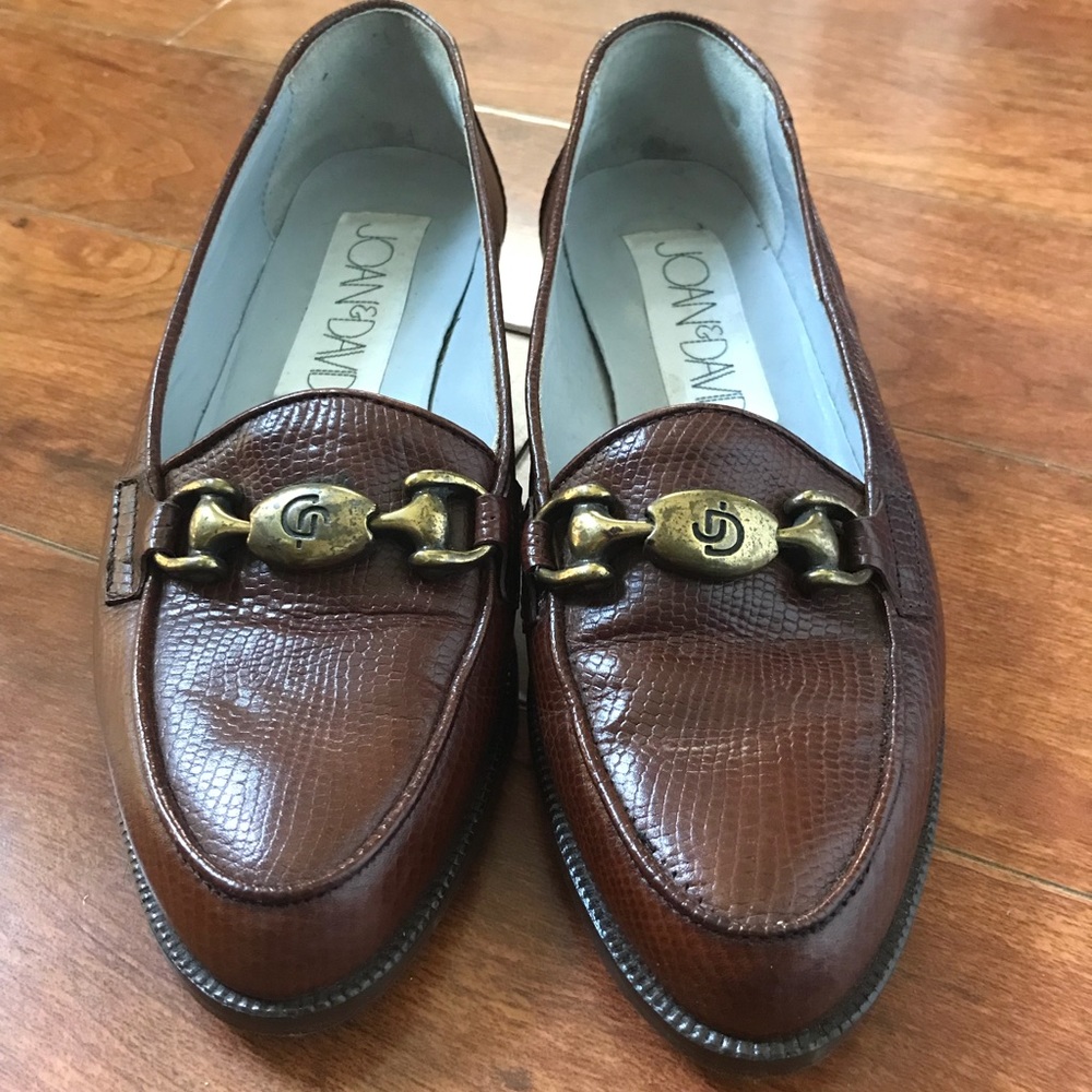 Vintages Joan & David leather loafer shoes.